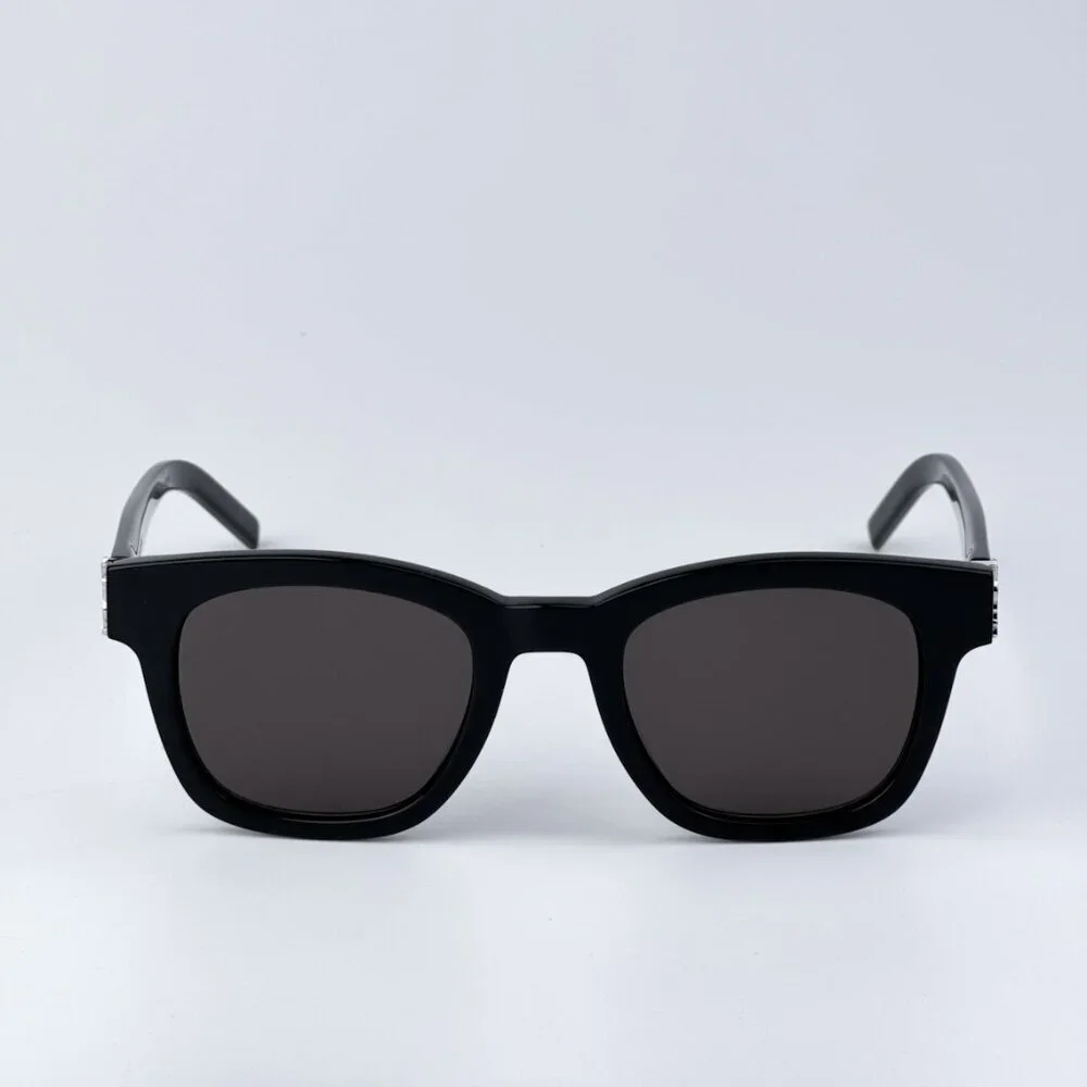 Saint Laurent SLM124 001 BRAND NEW Sunglasses Black Grey Square Unisex
